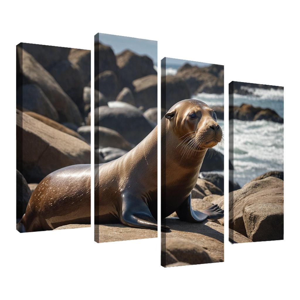 The Playful Sea Lion Acrobats Of The Ocean Canvas Paintings Frame
