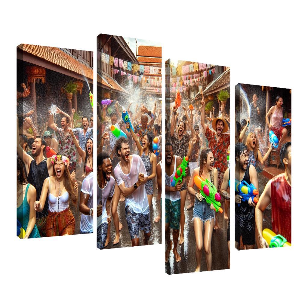 Songkran Festival - Thailand Framed Paintings