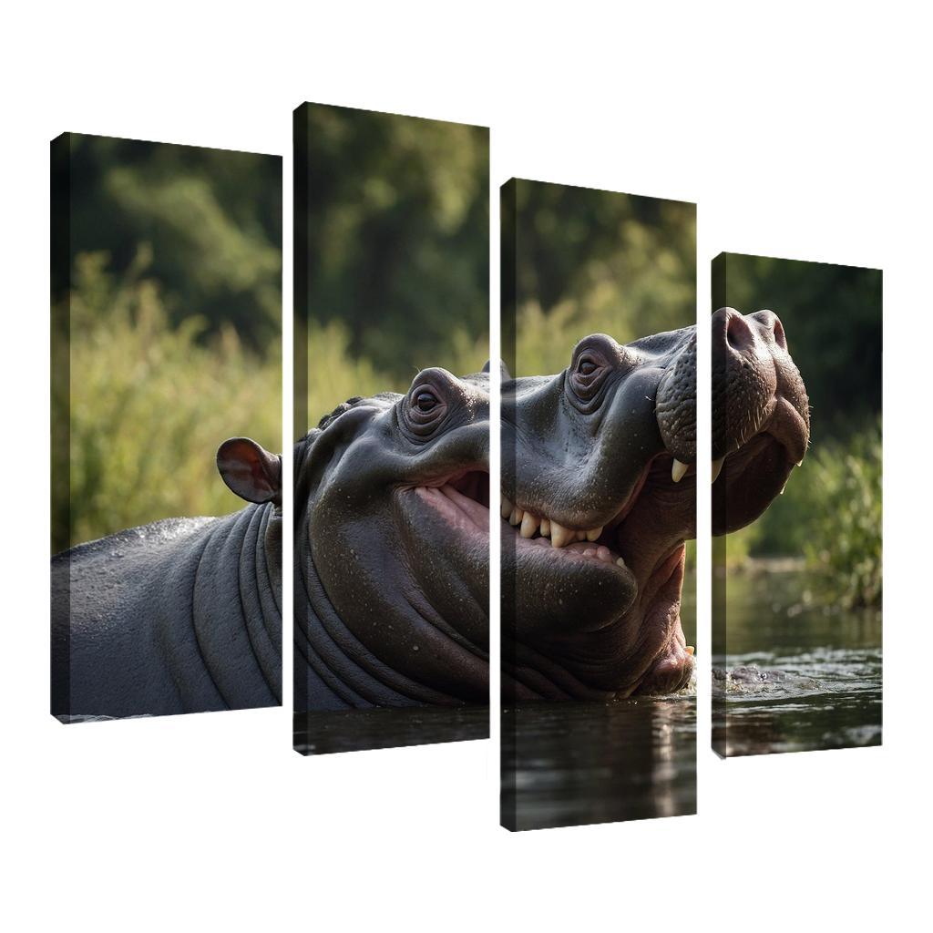 The Imposing Hippopotamus The River Giant Framed Paintings
