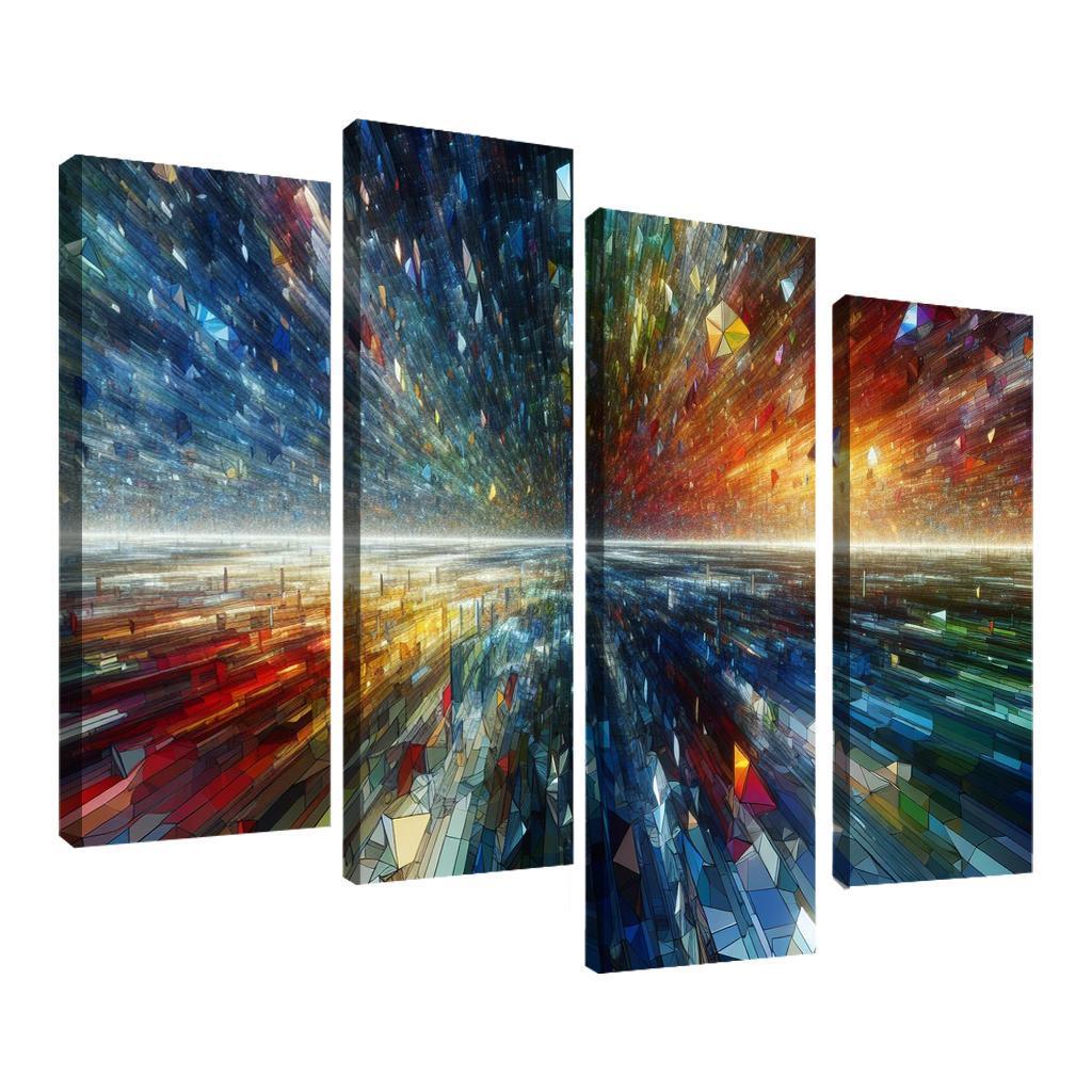 Fragments of Infinite Possibility 4 Piece HD Canvas Wall Art-Original Frame