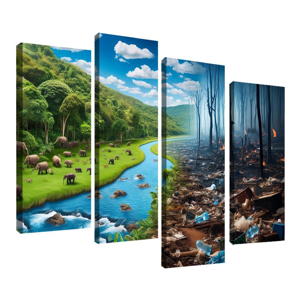 Nature's Cry Environmental Sustainability And Action Multi-panel Paintings