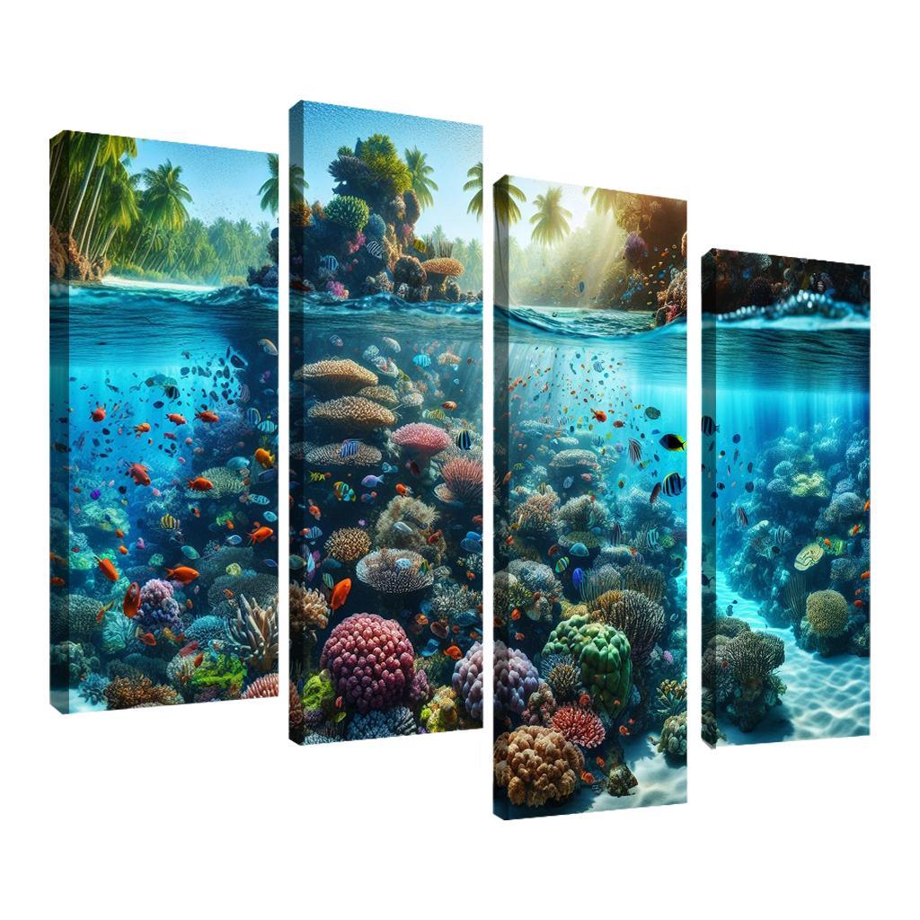 Coral Reef Escape An Underwater Wonderland Canvas Paintings Frame