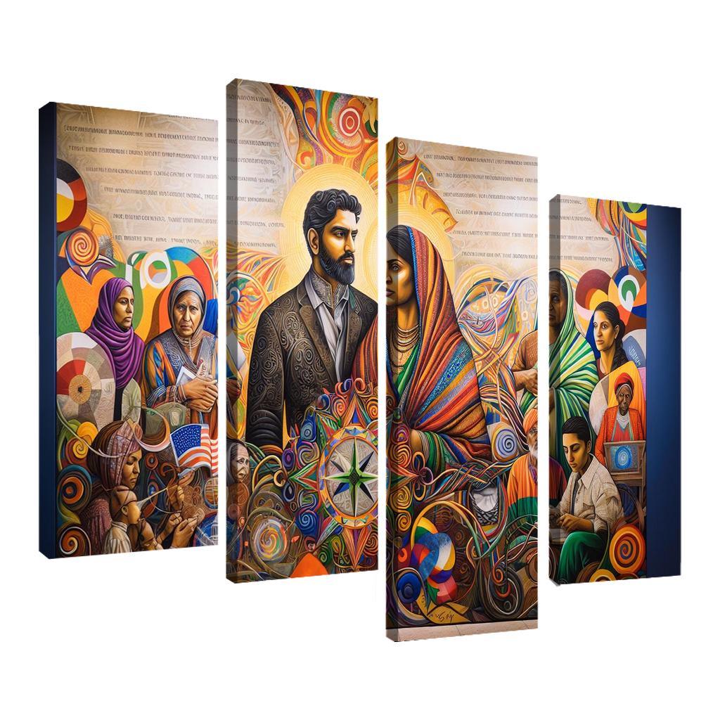 Breaking Boundaries The Journey Of Immigration Multi-panel Paintings