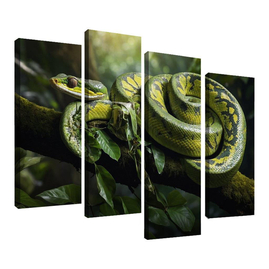 The Stunning Green Tree Python A Gem Of The Rainforest Canvas Paintings Frame