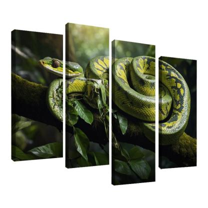 The Stunning Green Tree Python A Gem Of The Rainforest Canvas Paintings Frame