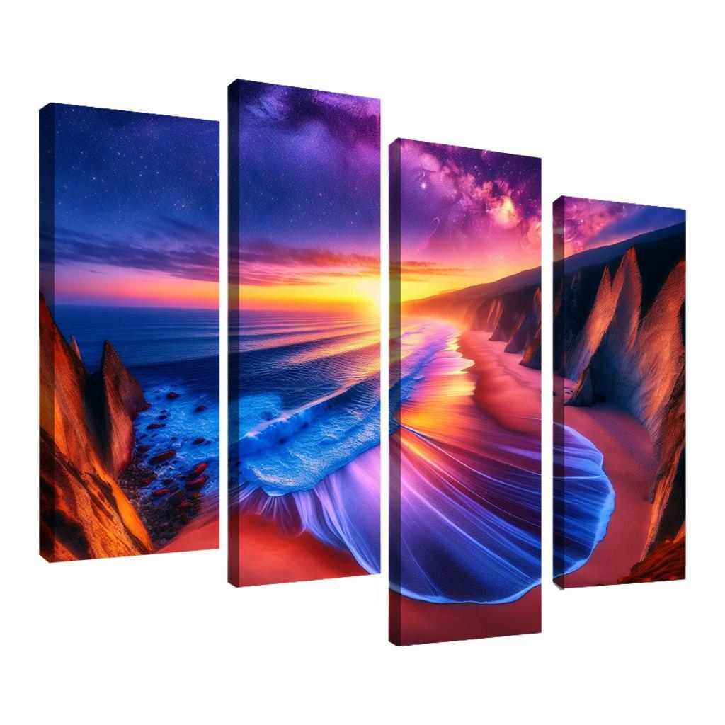 Sunset Palisade Beach Modern Paintings Frame