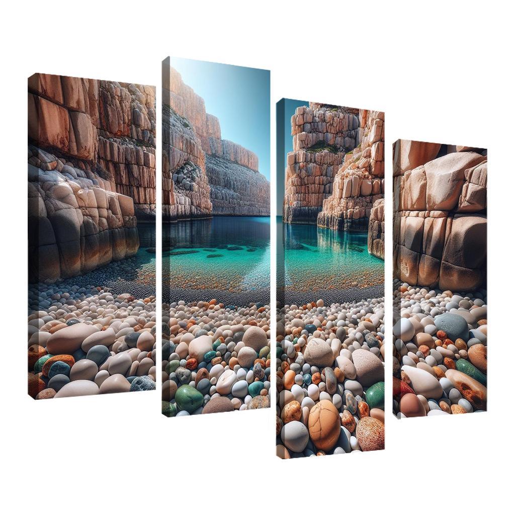Pebble Beach Cove Unique Geological Marvel Custom Paintings Frame