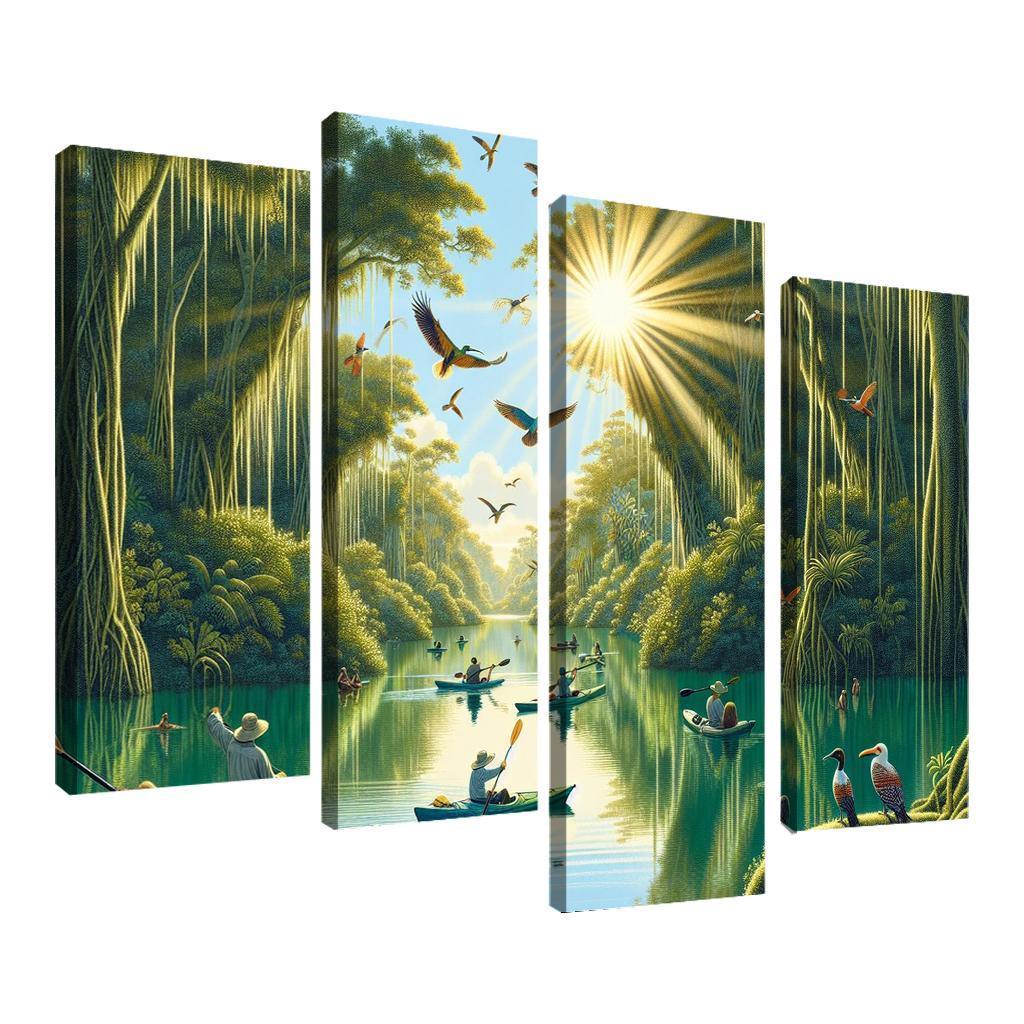 Mystic Waters Lagoon Adventure Abstract Paintings Frame