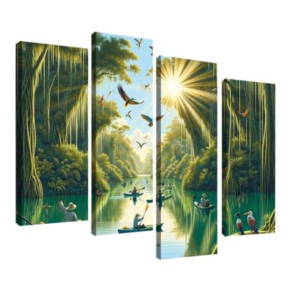 Mystic Waters Lagoon Adventure Abstract Paintings Frame