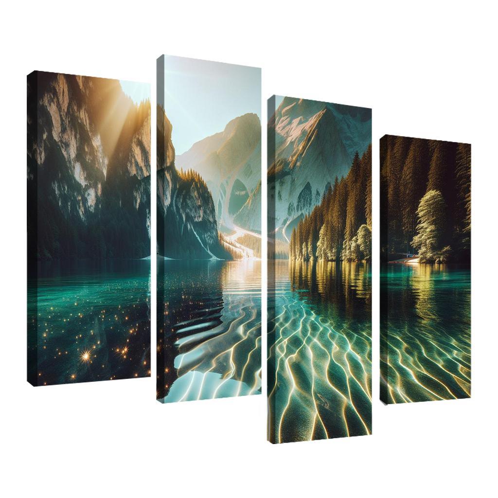 The Shimmering Surface Of Crystal Lake Custom Paintings Frame