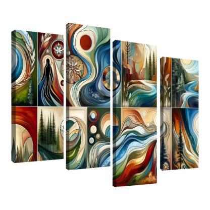 Voices Of The Past Indigenous Wisdom And Stewardship Multi-panel Paintings