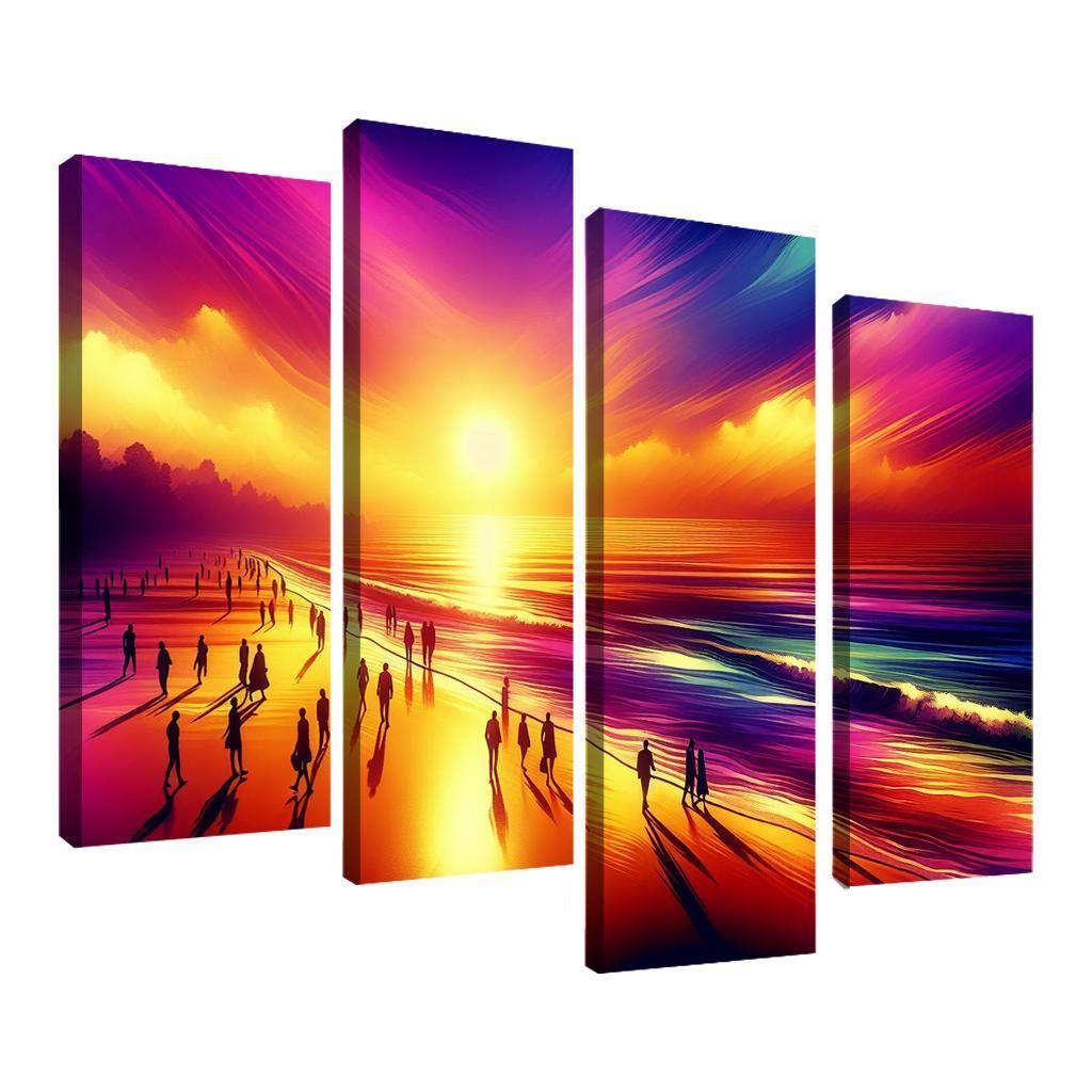 Shimmering Sands Sunset Beachwalks Abstract Paintings Frame