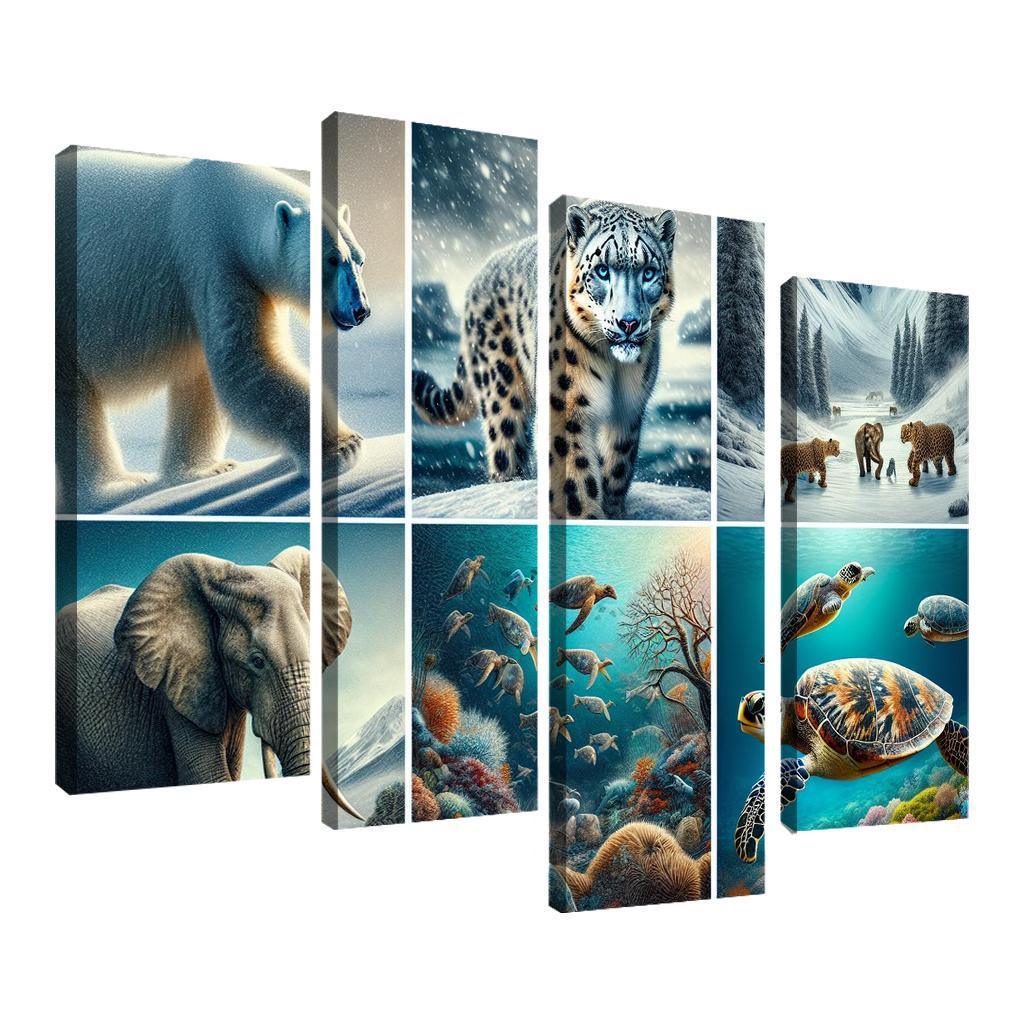Silent Stories The Plight Of Endangered Species Multi-panel Paintings
