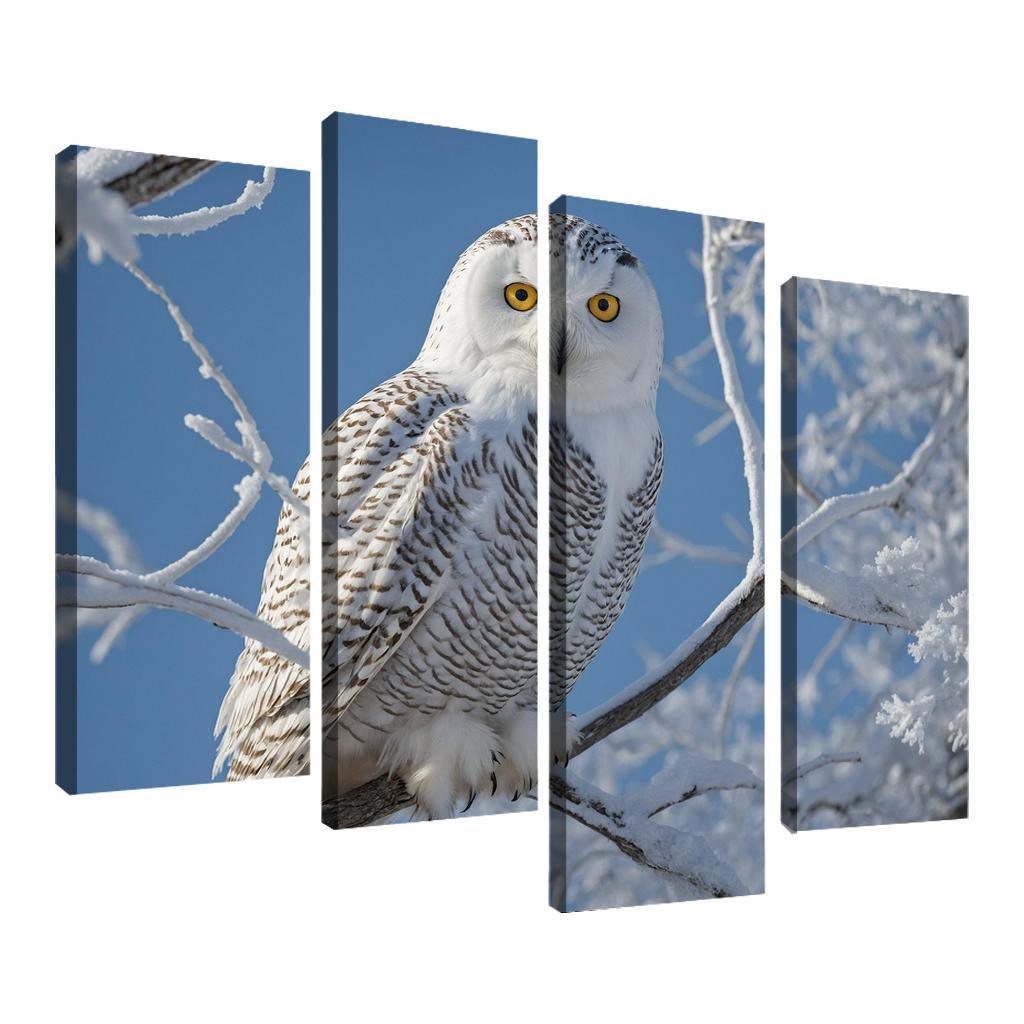 The Enchanting Snowy Owl In The Arctic Canvas Paintings Frame