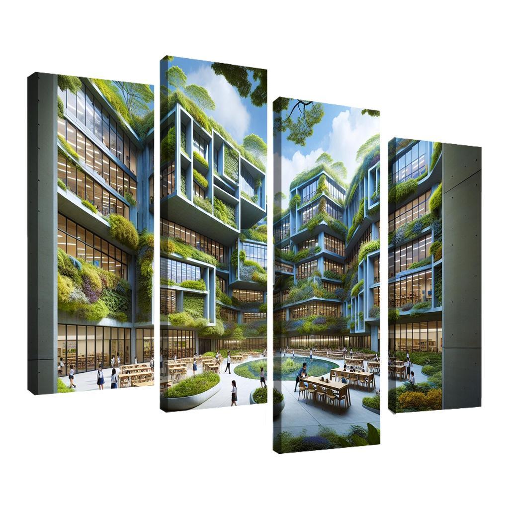 Nature-centric Education Buildings Custom Paintings Frame