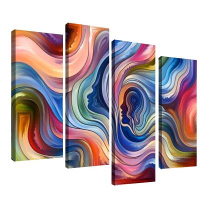 Chronicles of Emotion 4 Piece HD Canvas Wall Art-Original Frame