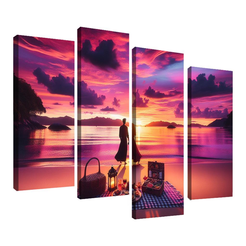 Sunset Vista Romantic Getaway Modern Paintings Frame