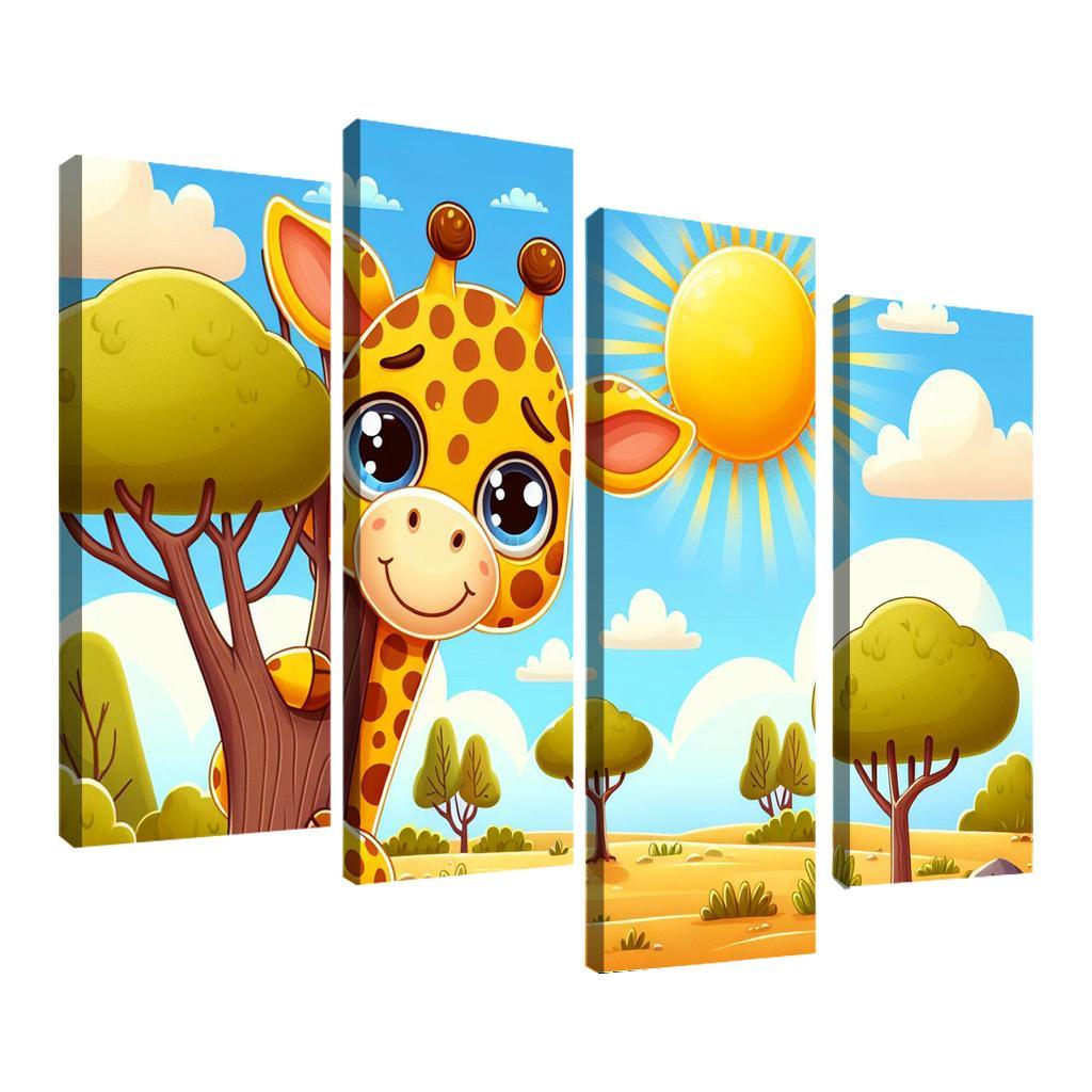 Gentle Giraffe - Safari Sights Framed Paintings