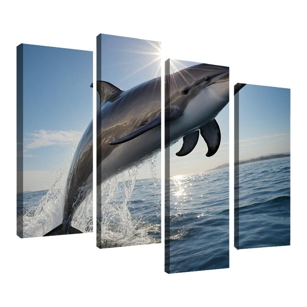 The Playful Bottlenose Dolphin In Coastal Waters Canvas Paintings Frame