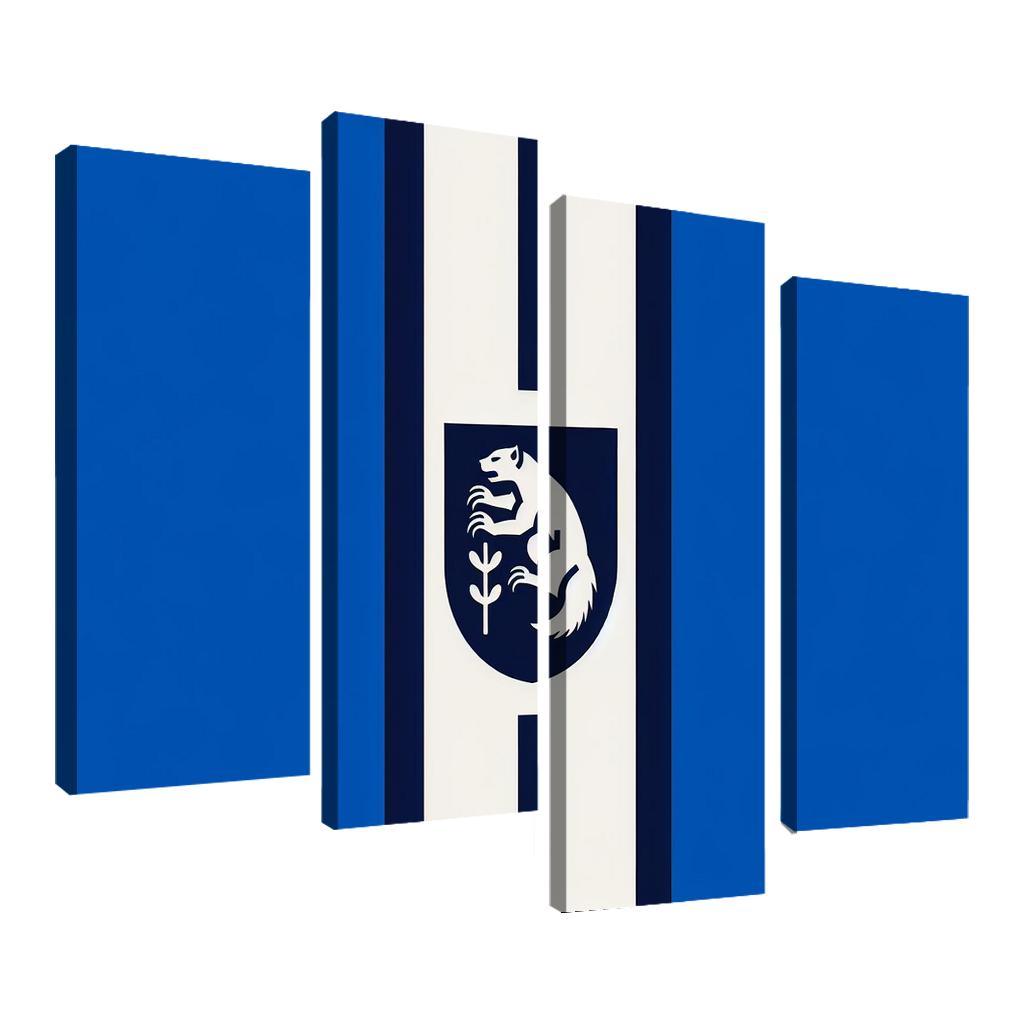 Journey of the North The Flag of the Northwest Territories 4 Piece HD Canvas Wall Art-Original Frame