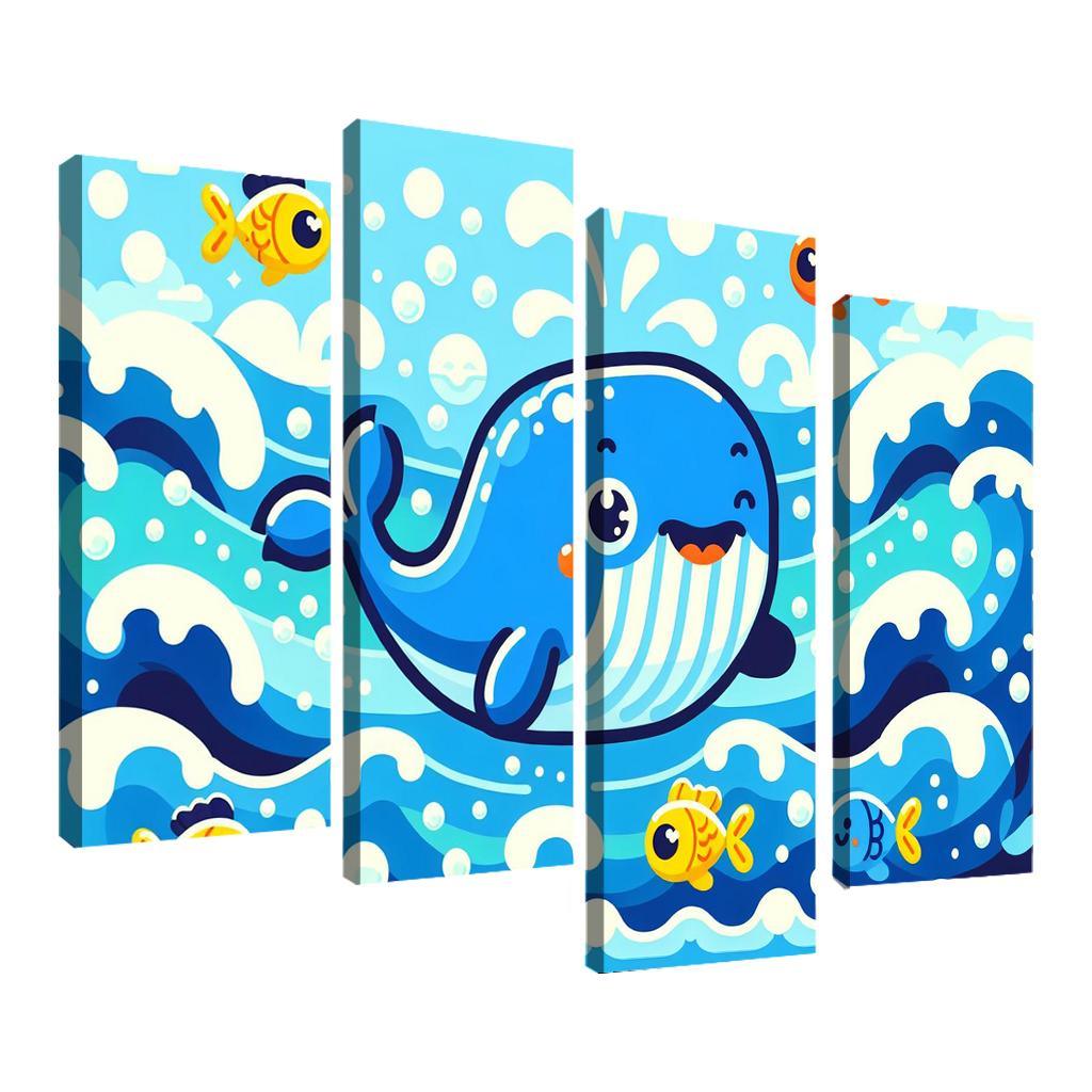 Whimsical Whale - Ocean Adventure Framed Paintings