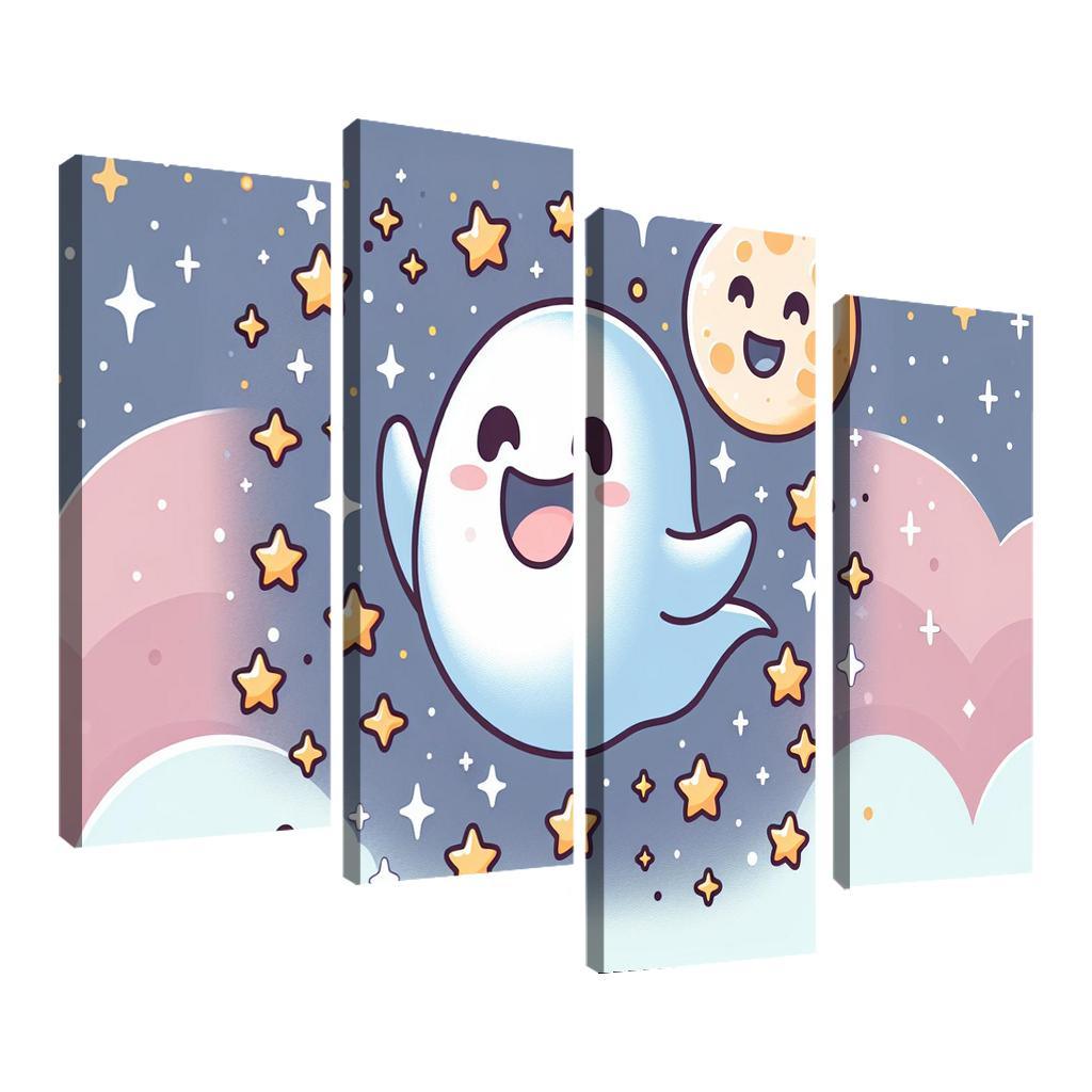 Giggly Ghost 4 Piece HD Canvas Wall Art-Original Frame