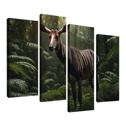 The Spectacular Okapi Forest Giraffe Canvas Paintings Frame
