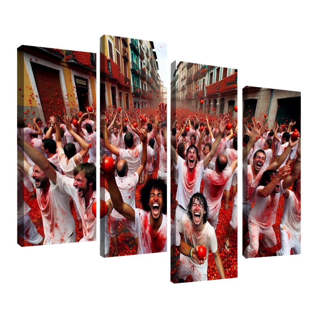 La Tomatina - Spain Modern Paintings Frame