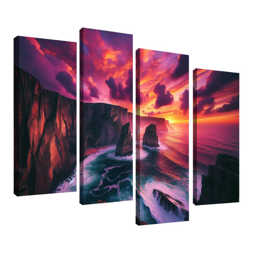 Sunset Cliffs Dramatic Coastal Views Oil Paintings Frame