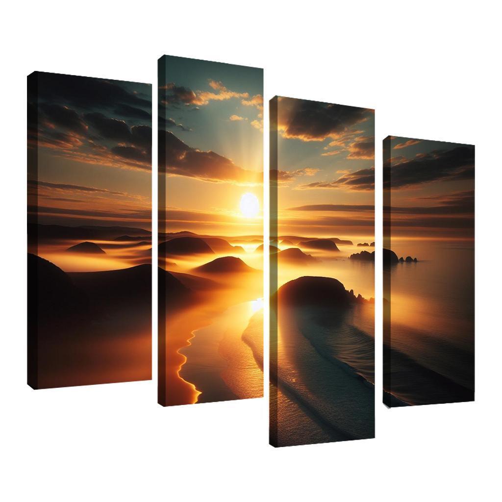 Morning Mist Beach Serene Sunrises Custom Paintings Frame