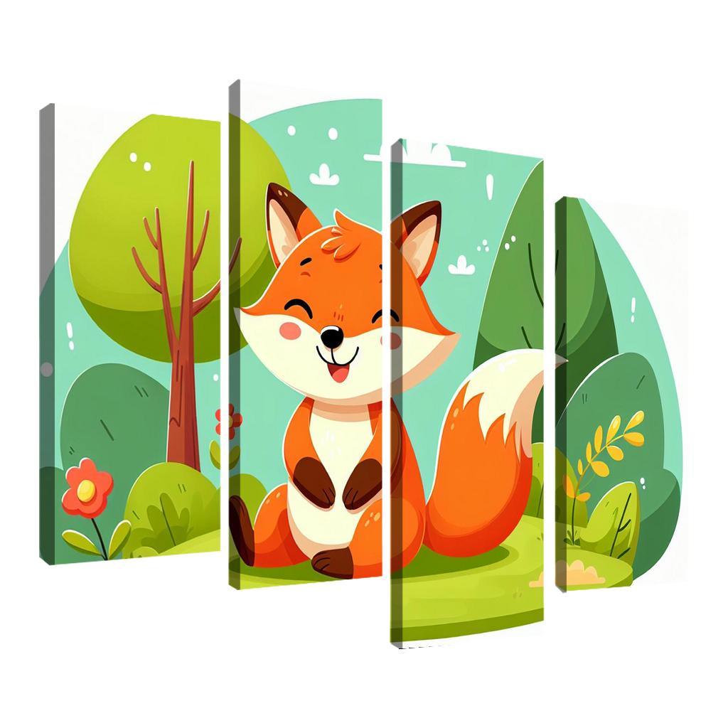 Friendly Fox - Forest Guardian Framed Paintings