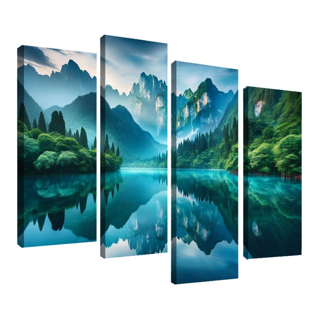 The Tranquil Embrace Of Silent Lake Custom Paintings Frame
