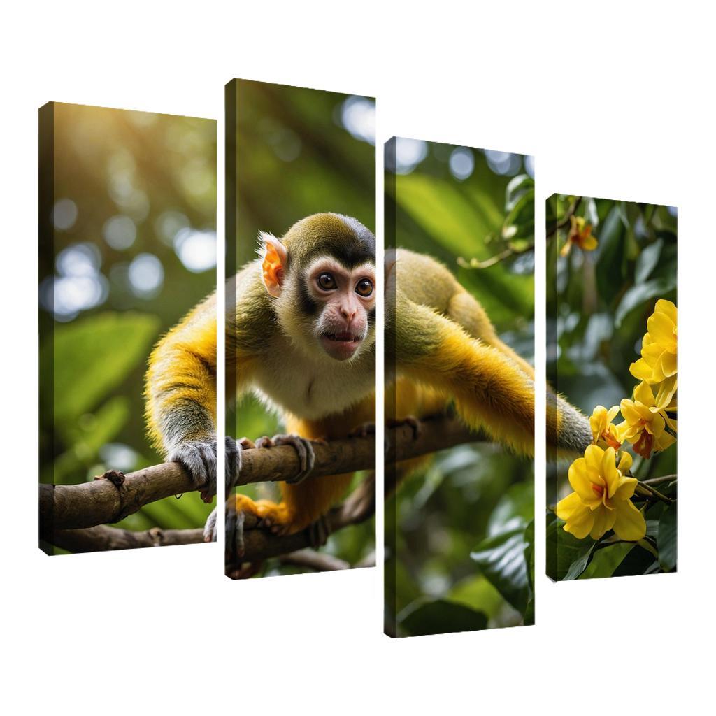 The Agile Squirrel Monkey Playful Acrobat Of The Canopy Modern Paintings Frame