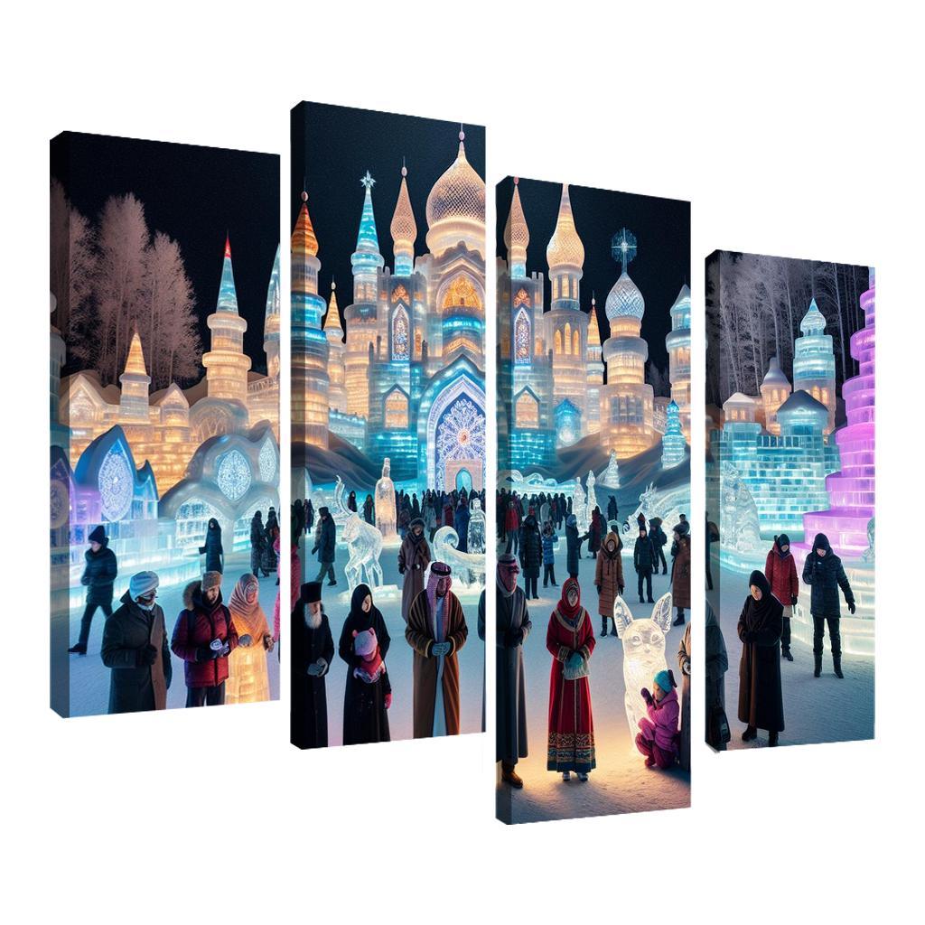 Harbin Ice And Snow Festival Canvas Paintings Frame