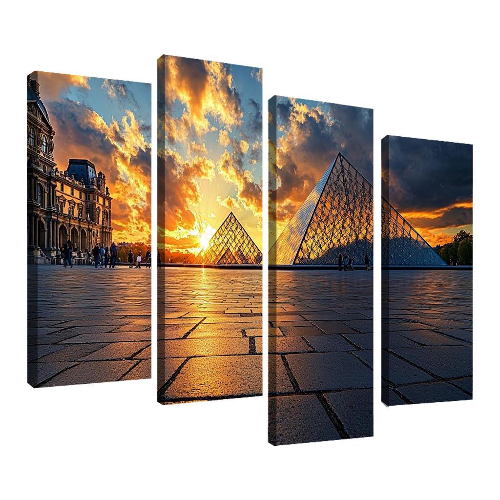 The Louvre Pyramid Abstract Paintings Frame