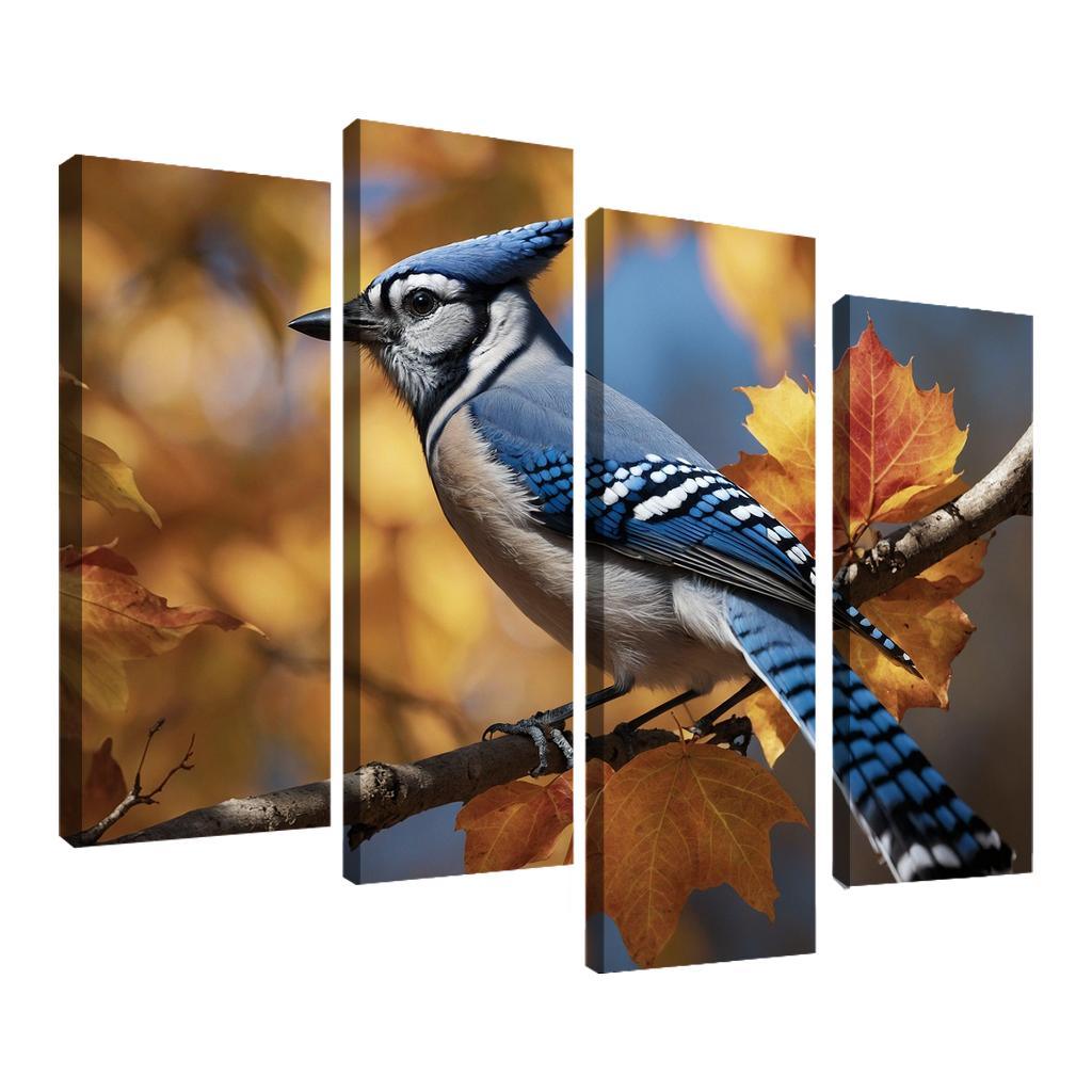 The Vibrant Blue Jay A Feathered Performer Framed Paintings