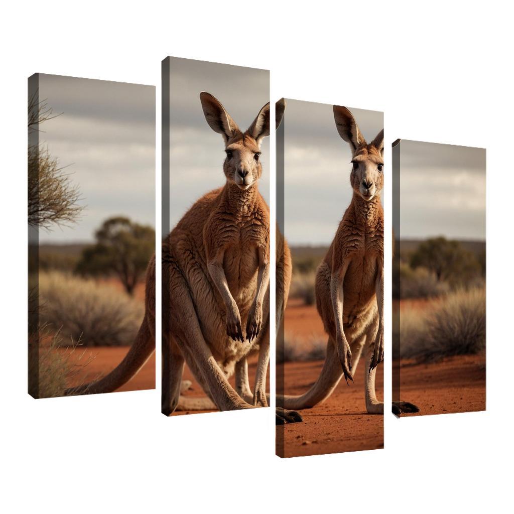 The Quirky Red Kangaroo Of The Outback Canvas Paintings Frame
