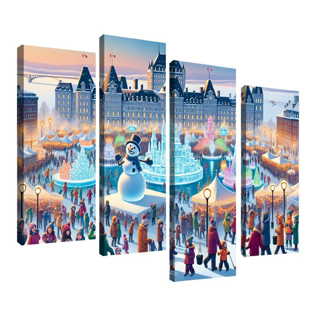 Quebec Winter Carnival - Canada Framed Paintings