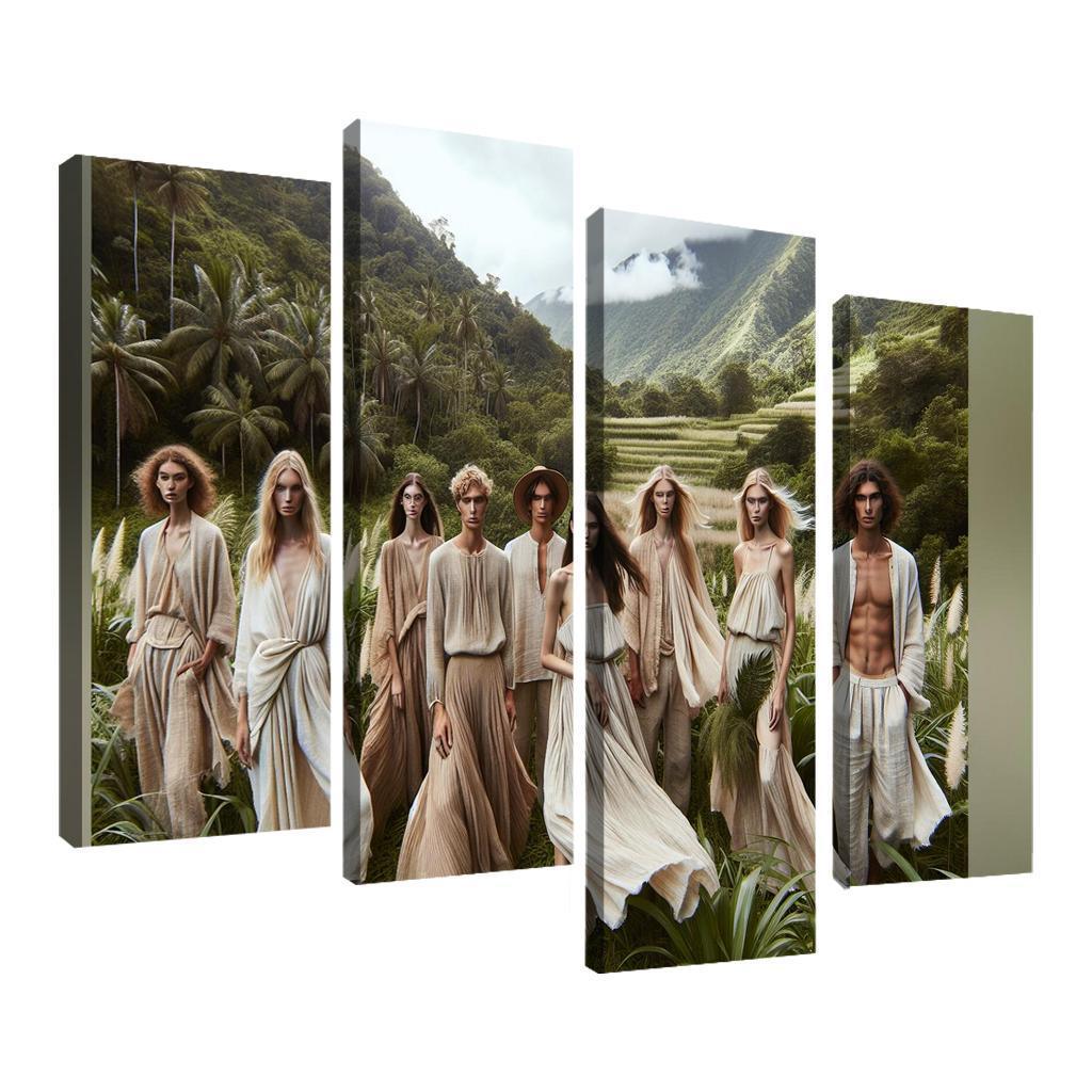 Natural Textures Embracing Imperfection 4 Piece HD Canvas Wall Art-Original Frame