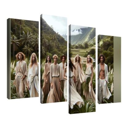 Natural Textures Embracing Imperfection 4 Piece HD Canvas Wall Art-Original Frame