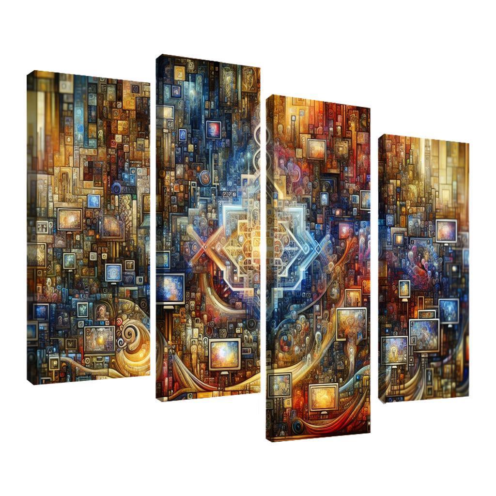 Technology And Humanity The Ethics Of Innovation Multi-panel Paintings