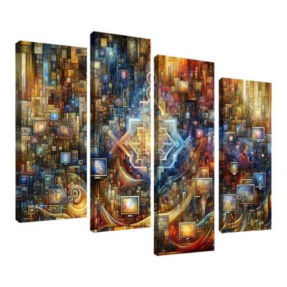 Technology And Humanity The Ethics Of Innovation Multi-panel Paintings