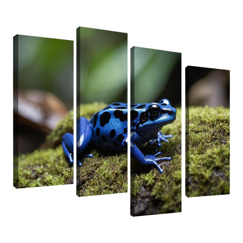 The Rare Blue Poison Dart Frog In A Tropical Rainforest Framed Paintings