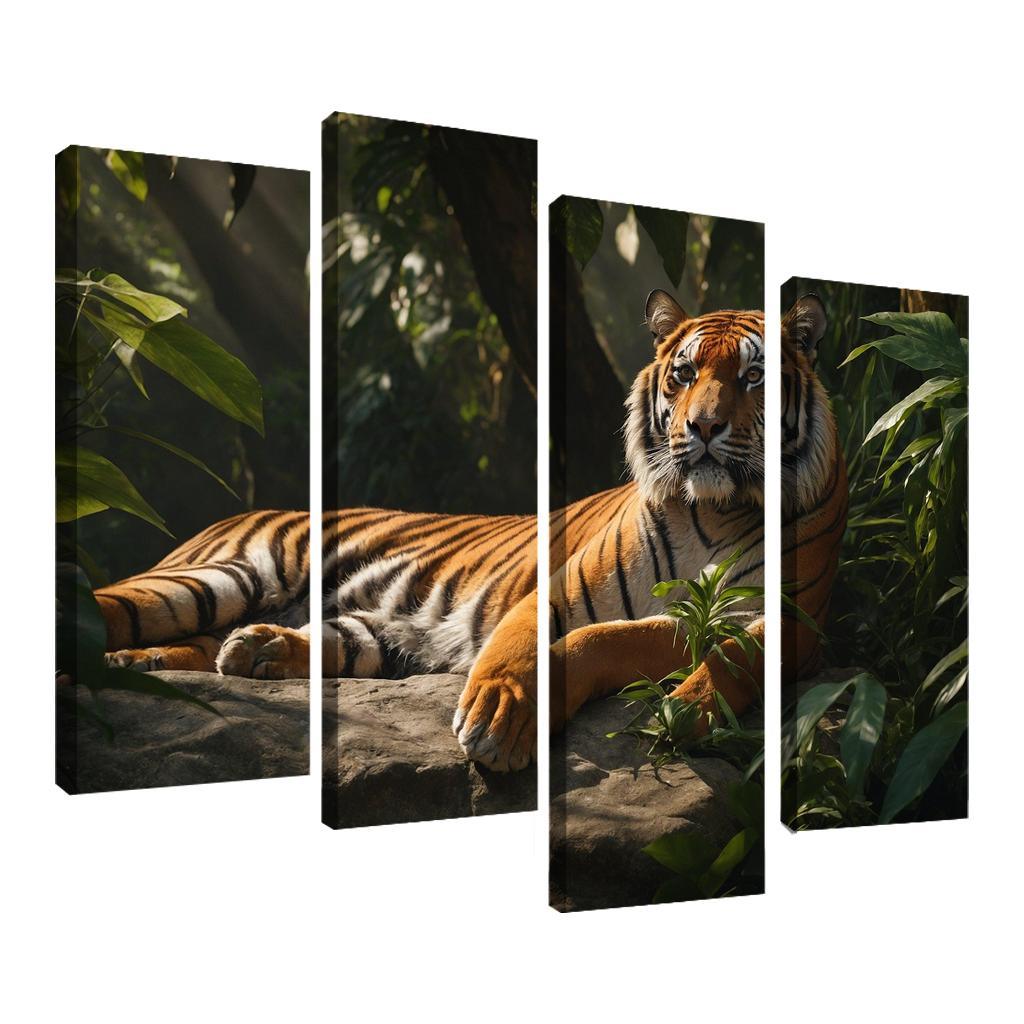 The Regal Bengal Tiger In The Jungle Canvas Paintings Frame