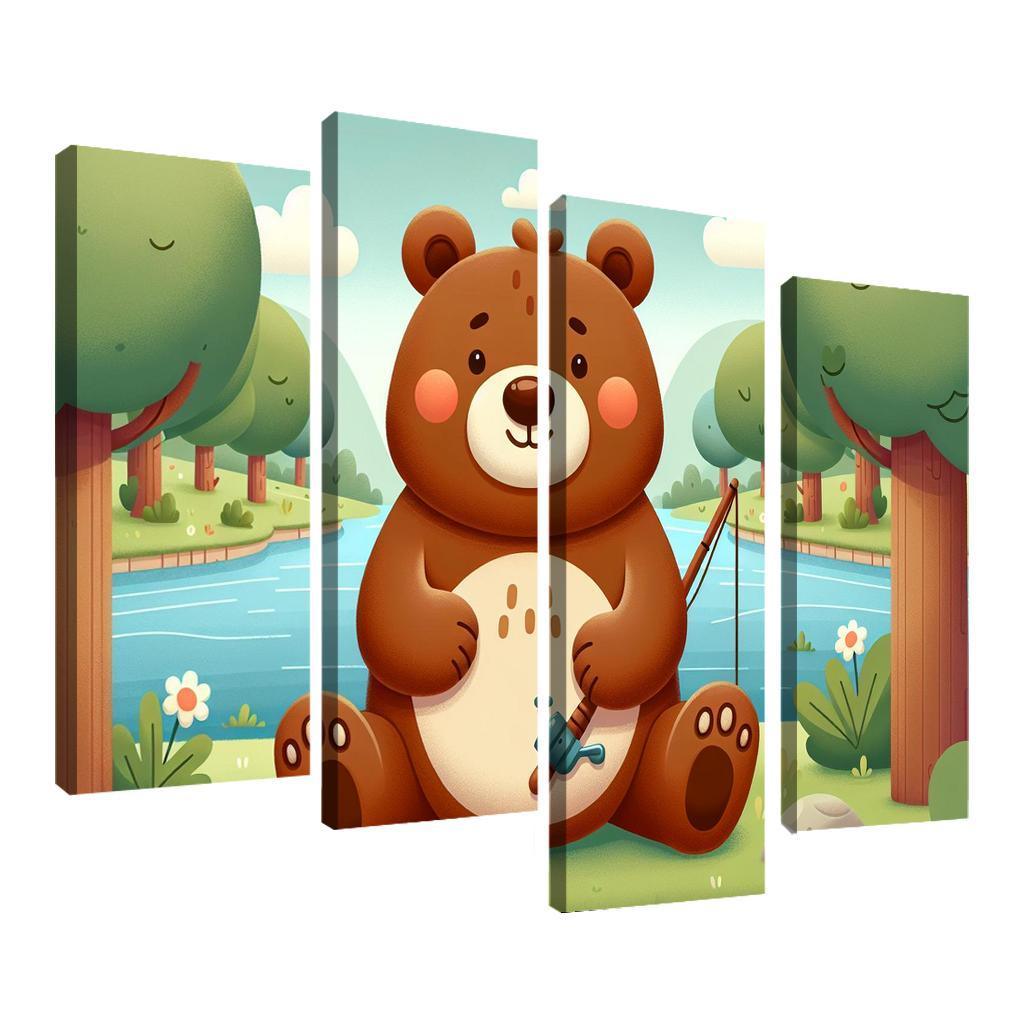 Bubbly Bear - Forest Adventures Framed Paintings