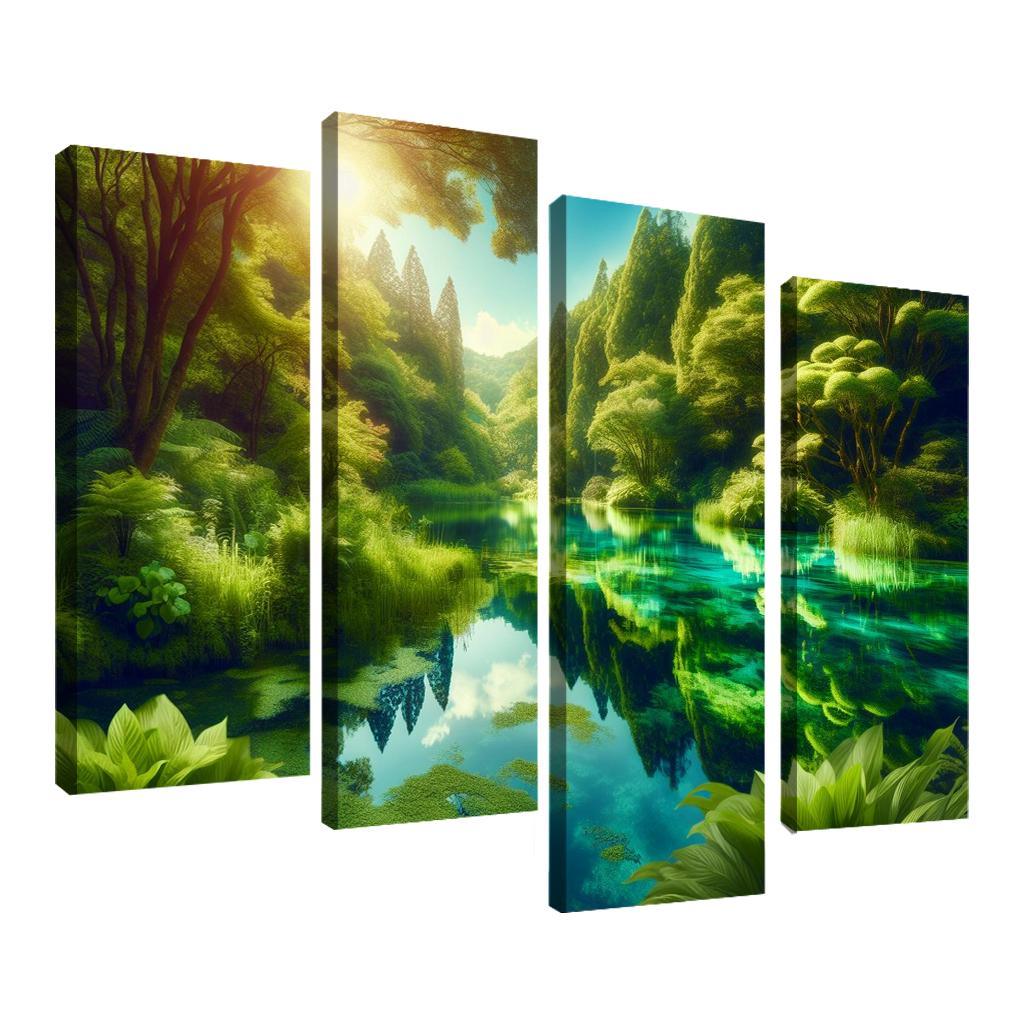 The Tranquil Reflections Of Serenity Pond Custom Paintings Frame