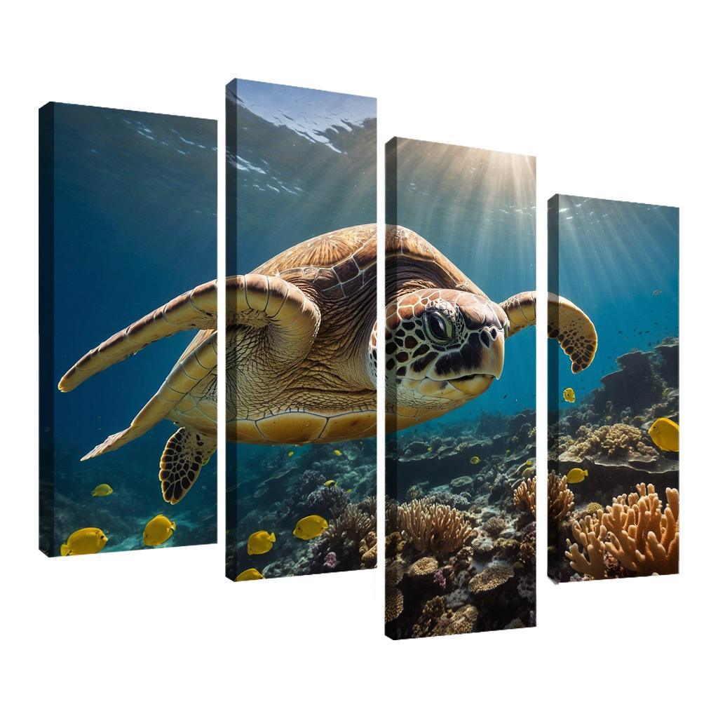 The Fascinating Great Barrier Reef Turtle Ancient Navigator Oil Paintings Frame
