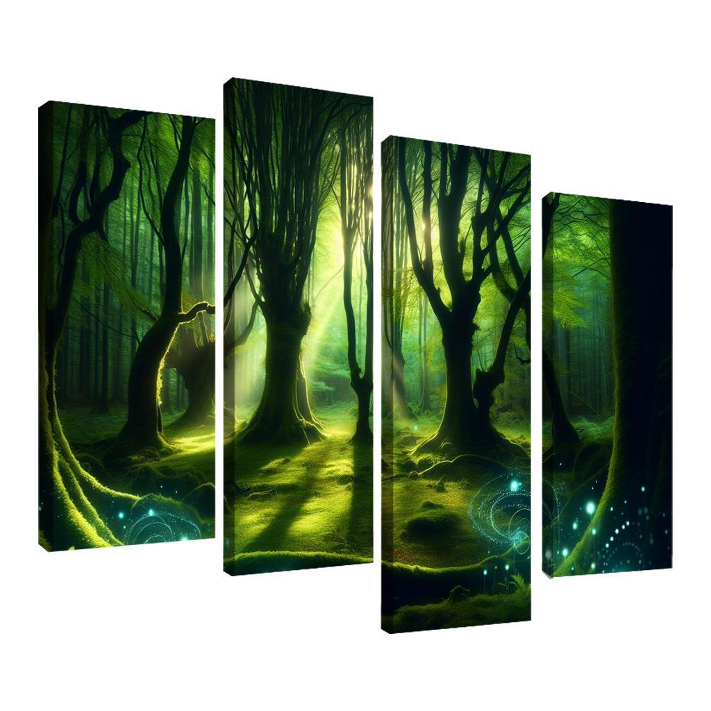 The Whispering Glade 4 Piece HD Canvas Wall Art-Original Frame