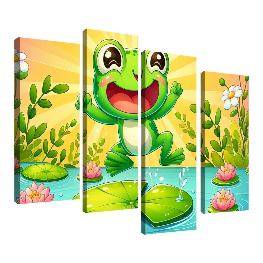 Friendly Frogs - Pond Fun Framed Paintings