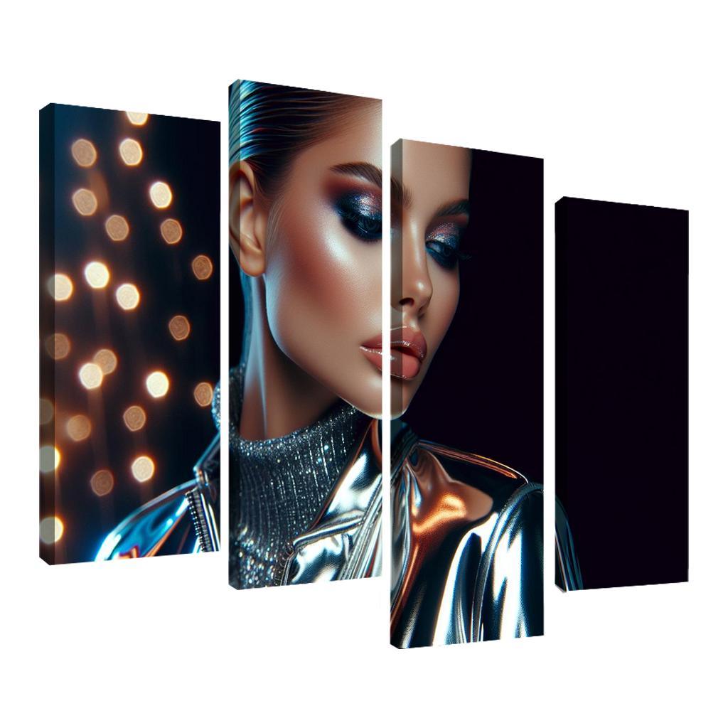 Reflective Surfaces Metallic And Glossy Textures Multi-panel Paintings